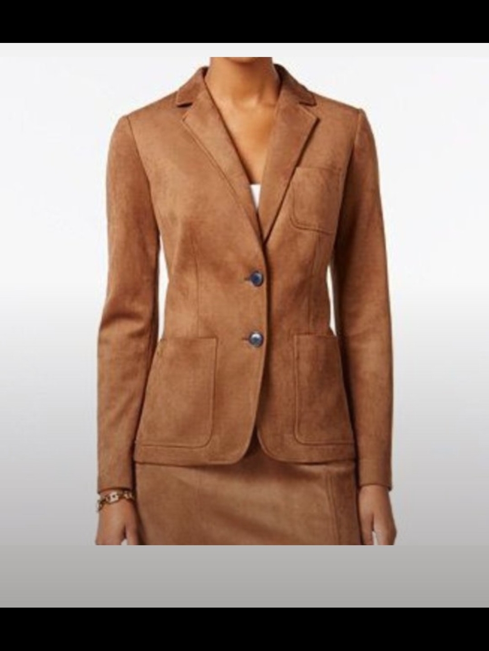 Tommy Hilfiger Brown Suede Blazer - Picture 2 of 9